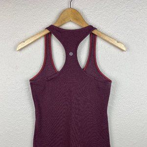 Lululemon Racerback Striped Tank Top Burgundy